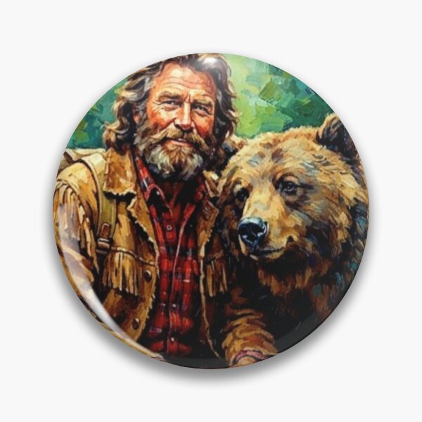 Item preview, Grizzly Adams Retro Western Adventure Forest Mountain Man Bear Tribute Art Movie Poster designed and sold by Art's Diner.