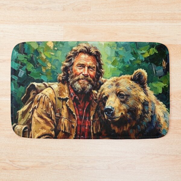 Item preview, Grizzly Adams Retro Western Adventure Forest Mountain Man Bear Tribute Art Movie Poster designed and sold by Art's Diner.