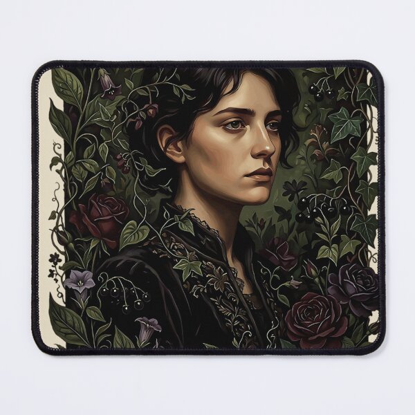 Item preview, Beautifully Haunted Dark Floral Gothic Portrait – Dark Academia Aesthetic Gift designed and sold by Velustro Shop.