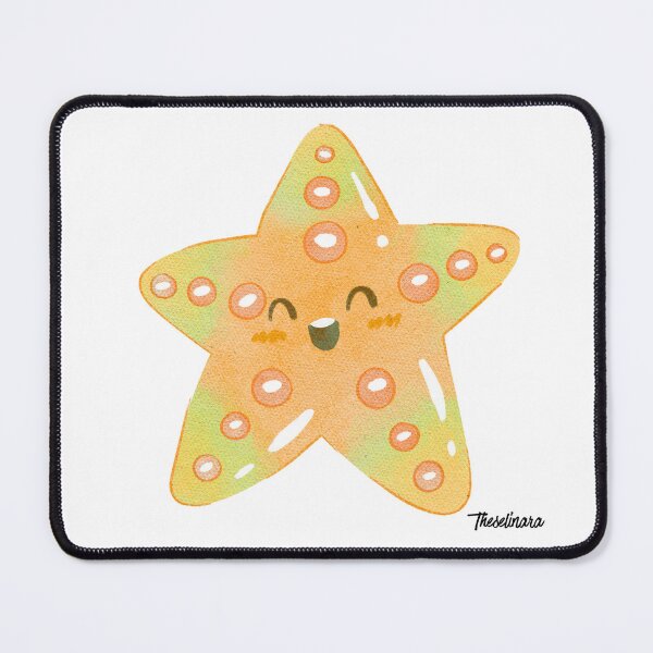 Item preview, Cute Orange Kawaii Starfish - Ocean Friends designed and sold by Theselinara.