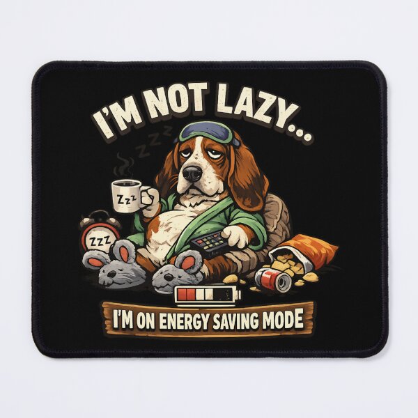 Item preview, Lazy Basset Hound - Energy Saving Mode designed and sold by SidTastic .