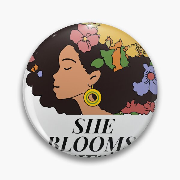 Item preview, She Blooms Quietly | Inspirational Floral Self-Love Quote designed and sold by Miss Lotus Studio.