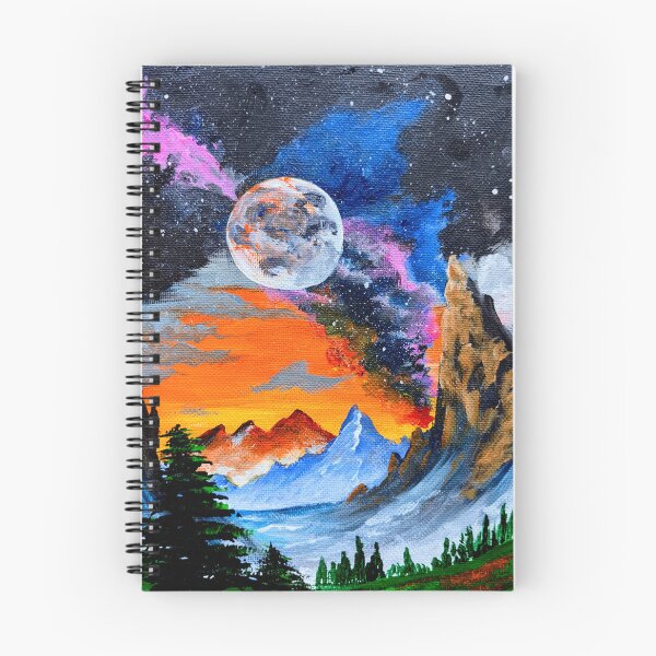 Item preview, Cosmic Sci-fi Sky - Galaxy Behind the Moon - Painting designed and sold by DreamTrek.
