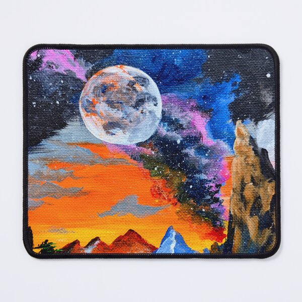 Item preview, Cosmic Sci-fi Sky - Galaxy Behind the Moon - Painting designed and sold by DreamTrek.