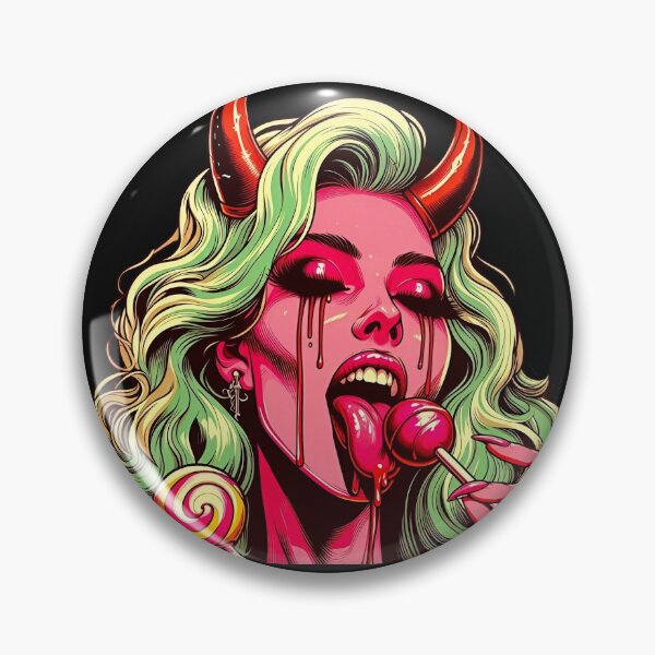 Item preview, Neon Demon Girl Eating Candy designed and sold by Voodoo Store Paranormal Collections.