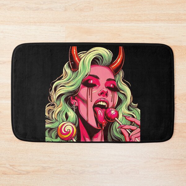 Item preview, Neon Demon Girl Eating Candy designed and sold by Voodoo Store Paranormal Collections.