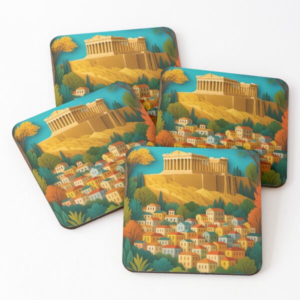 Item preview, Athens Acropolis Vintage Travel Poster – Greece Landmark Art designed and sold by Earth Celebration Designs.