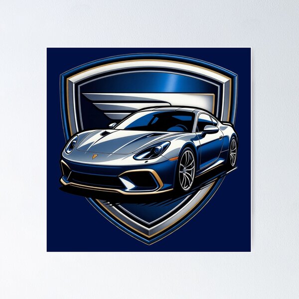 Item preview, Luxury Sports Car Shield Crest Graphic Poster designed and sold by Nexus Space.