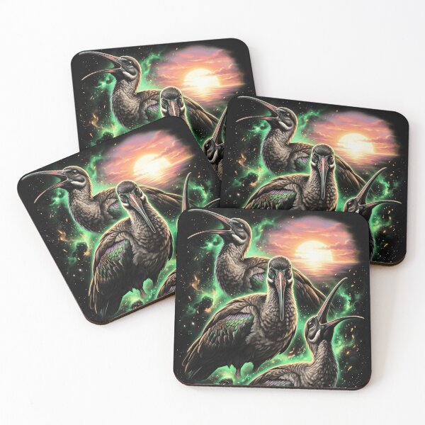 Item preview, Cosmic Hadeda Ibis Birds Green Glow Sunrise Funny designed and sold by d247.