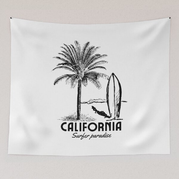 Item preview, California Surf Design with palm tree and surfboard designed and sold by Kreativa1.