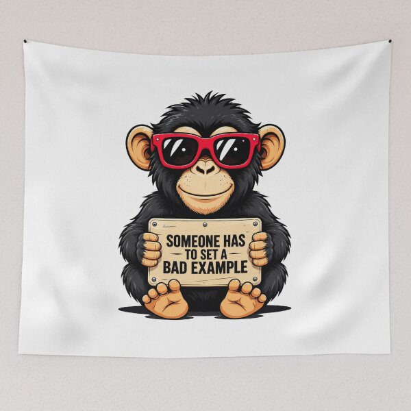 Item preview, Funny Monkey Quote T-Shirt Design | Someone Has To Set A Bad Example | Sarcastic Monkey Graphic Tee | Cool Animal Humor PNG designed and sold by MAStrends.