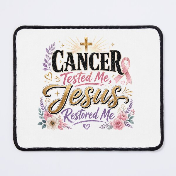 Item preview, Cancer Tested Me Jesus Restored Me Faith Based Cancer Survivor Design designed and sold by WHDProduction45.