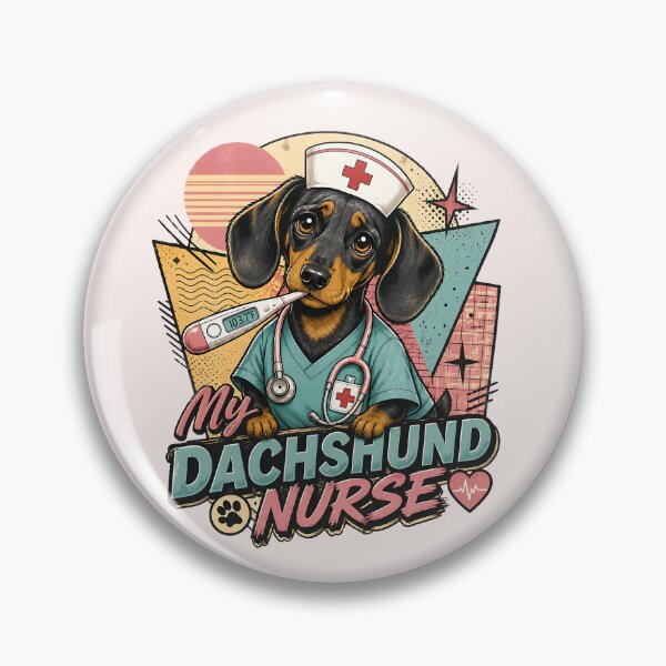 Item preview, Retro 80s My Dachshund Nurse With Thermometer designed and sold by MythicCotton.