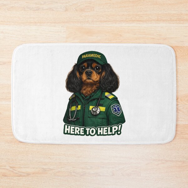 Item preview, Paramedic, Here to help! Black and Tan Cavalier designed and sold by SpottyRainbow.
