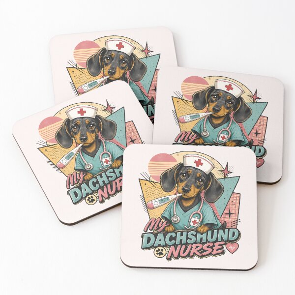 Item preview, Retro 80s My Dachshund Nurse With Thermometer designed and sold by MythicCotton.