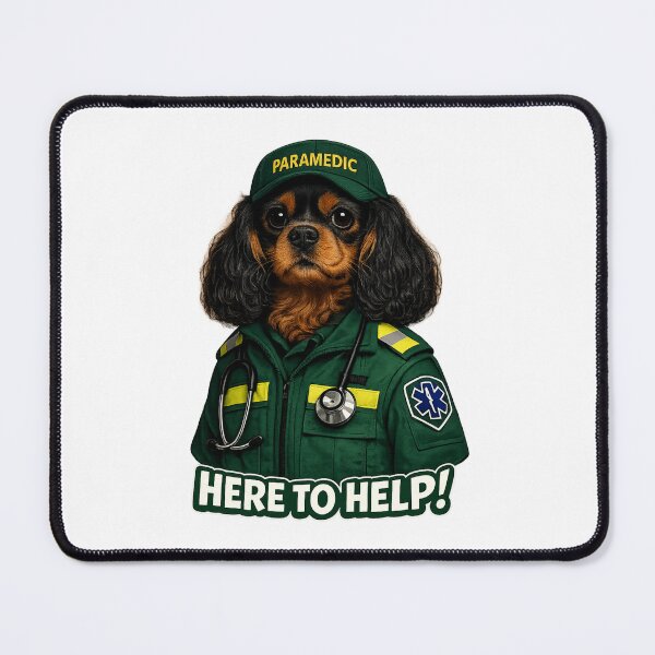 Item preview, Paramedic, Here to help! Black and Tan Cavalier designed and sold by SpottyRainbow.