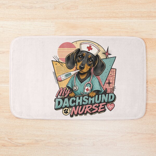 Item preview, Retro 80s My Dachshund Nurse With Thermometer designed and sold by MythicCotton.