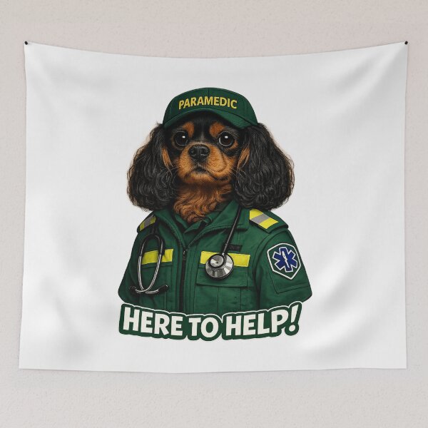 Item preview, Paramedic, Here to help! Black and Tan Cavalier designed and sold by SpottyRainbow.