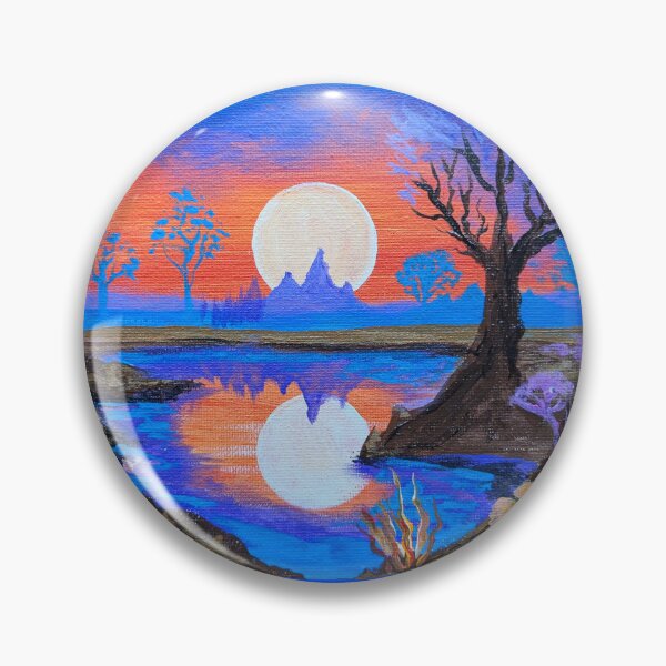 Item preview, Paonsyn's Blue & Orange Sunset - Alien World Sunset Painting  designed and sold by DreamTrek.