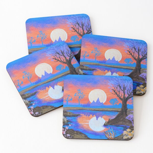 Item preview, Paonsyn's Blue & Orange Sunset - Alien World Sunset Painting  designed and sold by DreamTrek.