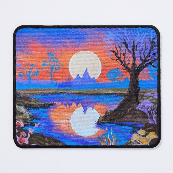 Item preview, Paonsyn's Blue & Orange Sunset - Alien World Sunset Painting designed and sold by DreamTrek.