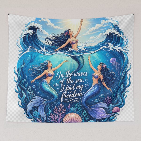 Item preview, Freedom enchanting mermaid art designed and sold by urbanshop7.