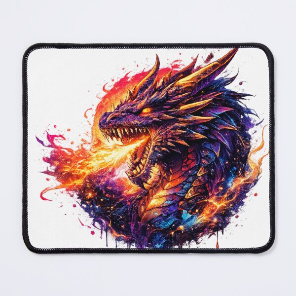 Item preview, A glowing dragon unleashes a cosmic firework display of colors. designed and sold by No-No-Name.