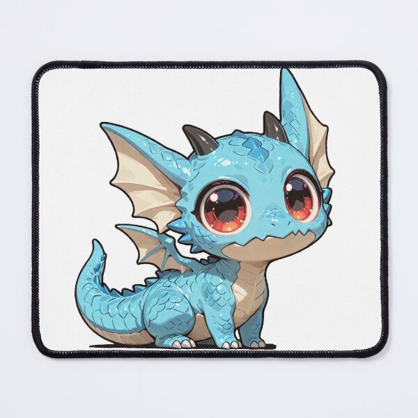 Item preview, Cute Blue Dragon with Big Eyes designed and sold by RenderedDesires.
