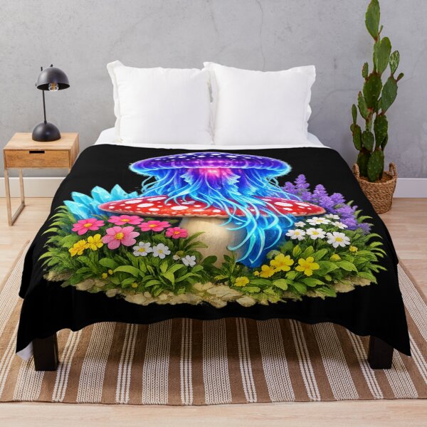 Item preview, Glowing Jellyfish Mushroom — Fantasy Floral Bioluminescent Art designed and sold by ArtoryWorks.