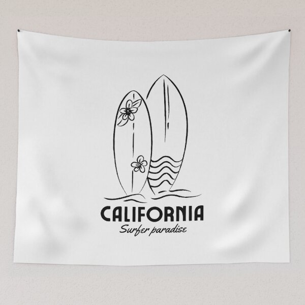 Item preview, California Surf Design with surfboards and flowers designed and sold by Kreativa1.
