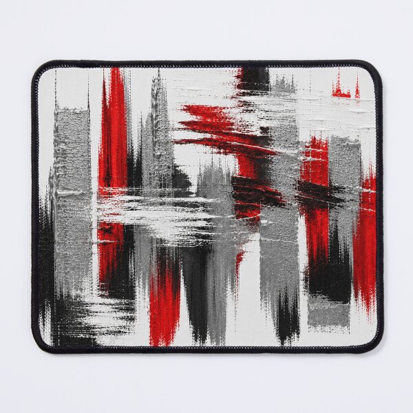Item preview, Crimson Skyline – Modern Abstract Cityscape designed and sold by Ingorgia Studio.