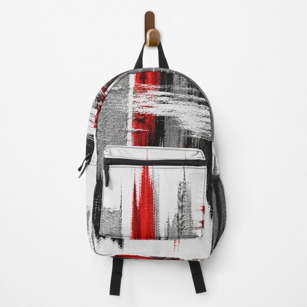 Item preview, Crimson Skyline – Modern Abstract Cityscape designed and sold by Ingorgia Studio.
