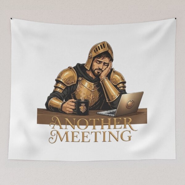Item preview, Another Meeting Tired Knight Office Humor Art designed and sold by Northern Glow Art.