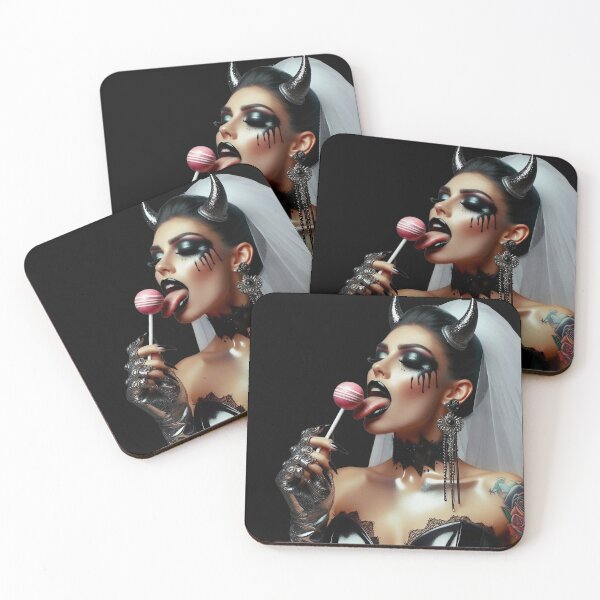 Item preview, Gothic Bride Demon Licking Lollipop designed and sold by Voodoo Store Paranormal Collections.