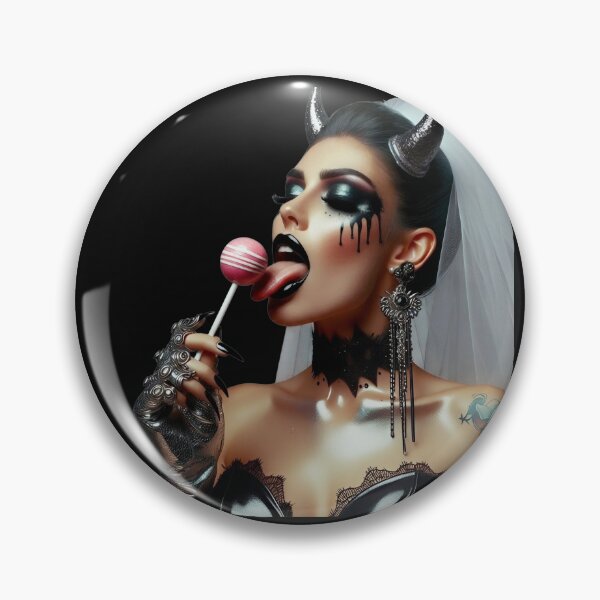 Item preview, Gothic Bride Demon Licking Lollipop designed and sold by Voodoo Store Paranormal Collections.