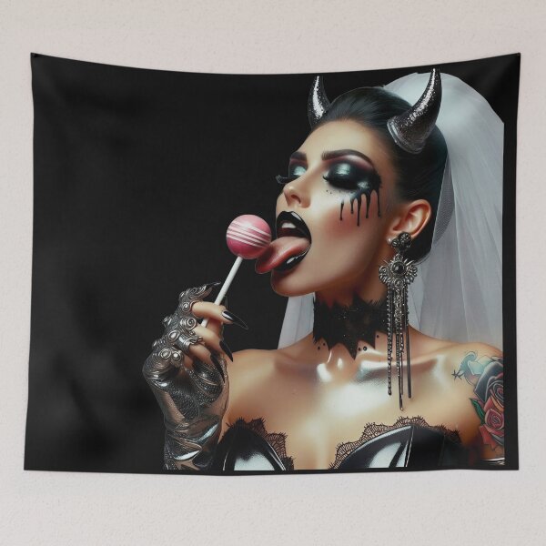 Item preview, Gothic Bride Demon Licking Lollipop designed and sold by Voodoo Store Paranormal Collections.