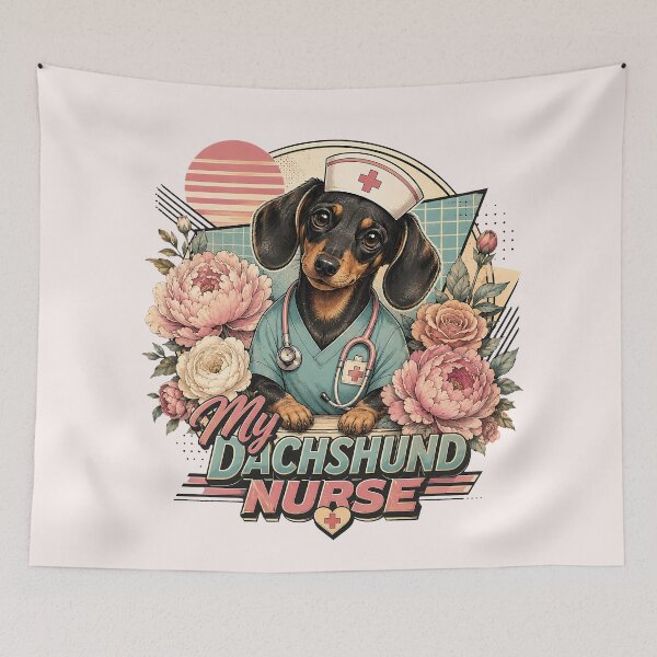 Item preview, Floral My Dachshund Nurse Vintage 80s Aesthetic designed and sold by MythicCotton.