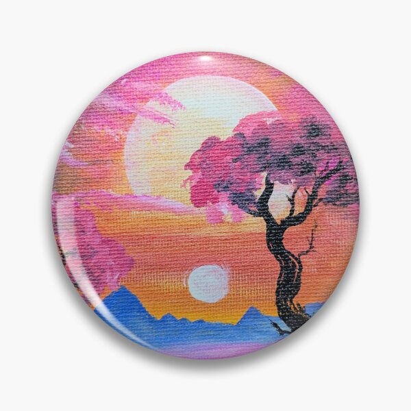 Item preview, Pertinium-5 - Binary Star System Sci-fi Painting - Pinks, Oranges Purples, and Blues designed and sold by DreamTrek.