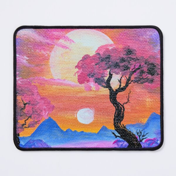 Item preview, Pertinium-5 - Binary Star System Sci-fi Painting - Pinks, Oranges Purples, and Blues designed and sold by DreamTrek.