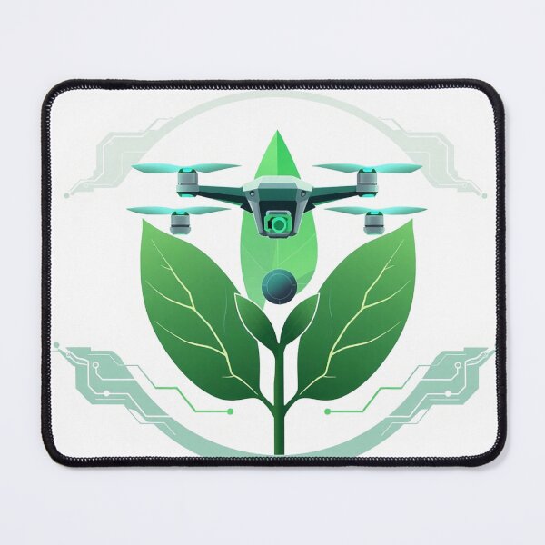 Item preview, Eco Agricultural Drone With Green Leaves Design designed and sold by IntelliMindDesigns.