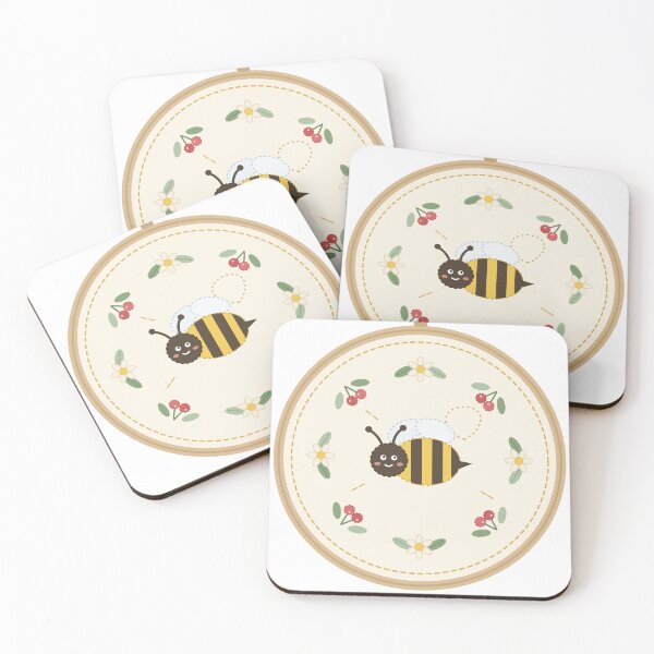 Item preview, Bee Kind Embroidered Bumblebee Floral Wreath Cottagecore designed and sold by AHK18.