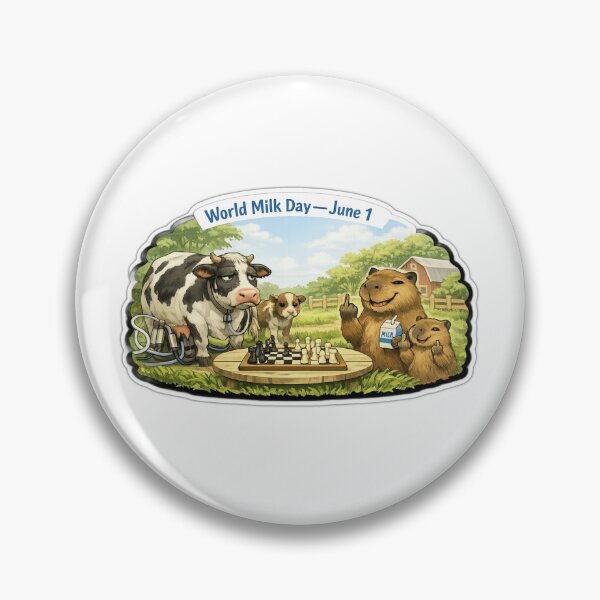 Item preview, World Milk Day Capybara Chess Match designed and sold by SNC3421.