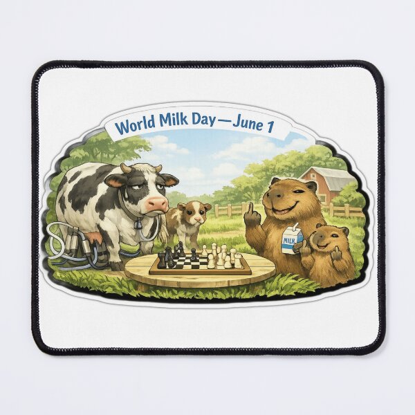 Item preview, World Milk Day Capybara Chess Match designed and sold by SNC3421.