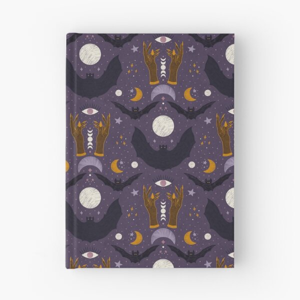 Item preview, Whimsigoth Bats and Moon Phases — Celestial Witchy Night Sky Pattern designed and sold by Creativedusk.