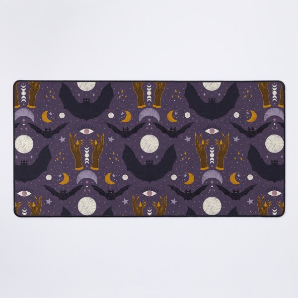 Item preview, Whimsigoth Bats and Moon Phases — Celestial Witchy Night Sky Pattern designed and sold by Creativedusk.