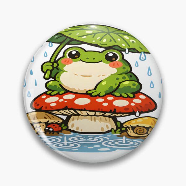 Item preview, Happy Frog in Rain T-Shirt — Cute Cottagecore Frog Mushroom Tee Gift designed and sold by RizRay.