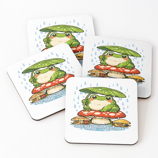 Item preview, Happy Frog in Rain T-Shirt — Cute Cottagecore Frog Mushroom Tee Gift designed and sold by RizRay.
