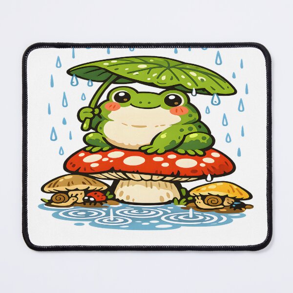 Item preview, Happy Frog in Rain T-Shirt — Cute Cottagecore Frog Mushroom Tee Gift designed and sold by RizRay.