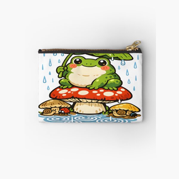 Item preview, Happy Frog in Rain T-Shirt — Cute Cottagecore Frog Mushroom Tee Gift designed and sold by RizRay.