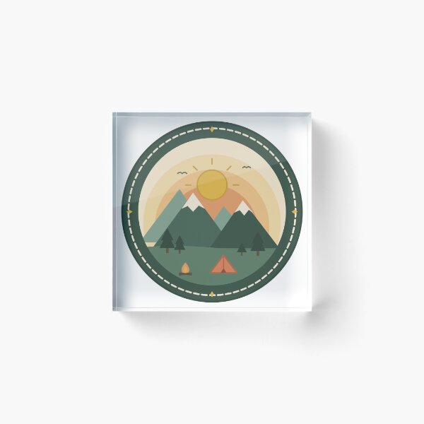 Item preview, Retro Mountain Trail Badge Camping Adventure Patch designed and sold by AHK18.